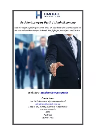 Accident Lawyers Perth  Lianhall.com.au
