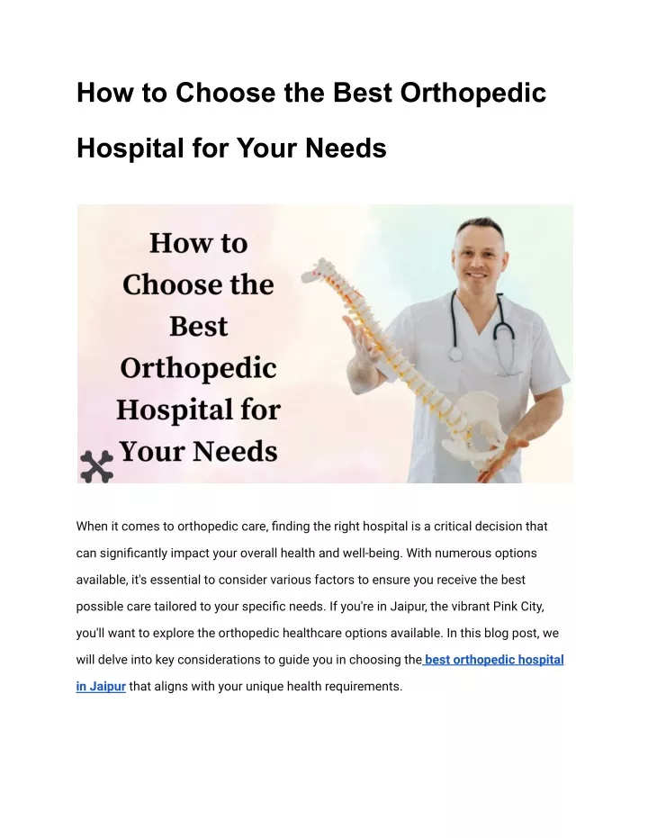 how to choose the best orthopedic