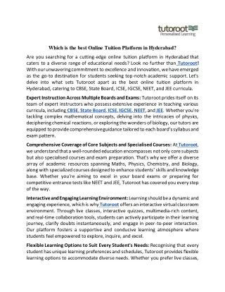 which is the best online tuition platform