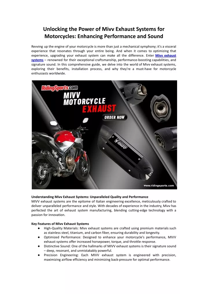 unlocking the power of mivv exhaust systems