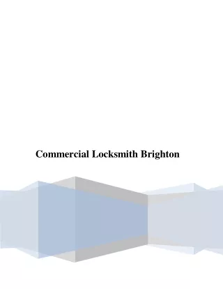 Commercial Locksmith Brighton