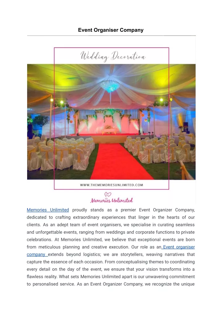 event organiser company