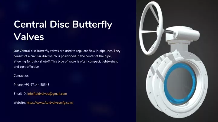 central disc butterfly valves