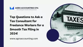 Top Questions to Ask a Tax Consultant for Freelance Workers for a Smooth Tax Filing in 2024!