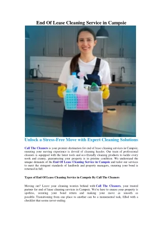 end of lease cleaning service in campsie