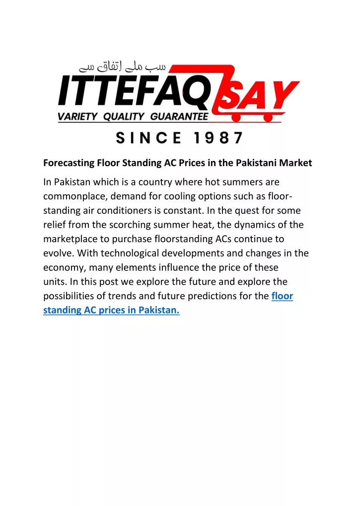 forecasting floor standing ac prices