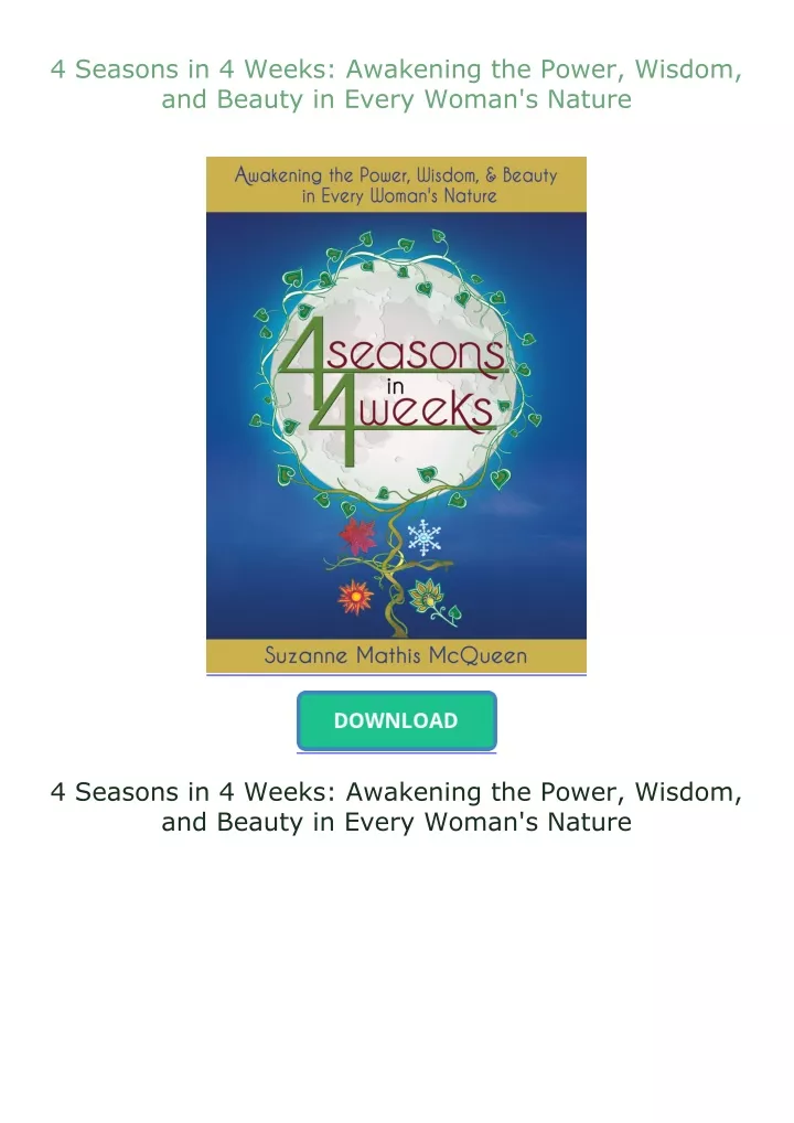 4 seasons in 4 weeks awakening the power wisdom