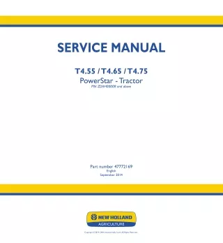 New Holland T4.65 PowerStar Tractor Service Repair Manual