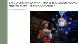 BAFCO Unmasked What Makes It A Leader Among Freight Forwarding Companies
