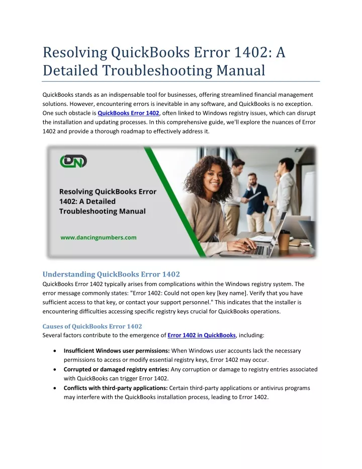 resolving quickbooks error 1402 a detailed