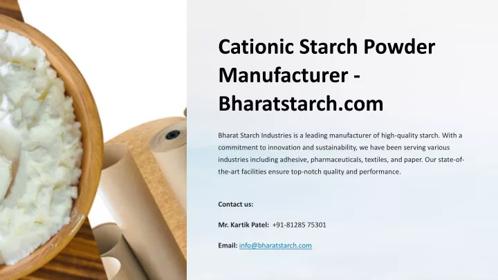 cationic starch powder manufacturer bharatstarch