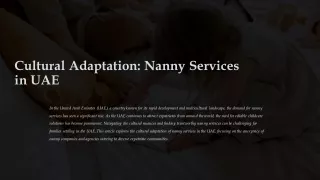 Cultural Adaptation: Nanny Services in the UAE