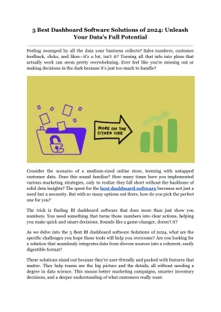 5 best dashboard software solutions of 2024
