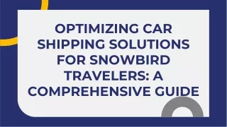 Optimizing Car Shipping Solutions for Snowbird Travellers