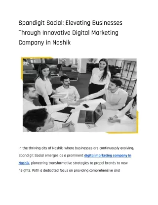 Spandigit Social_ Elevating Businesses Through Innovative Digital Marketing in Nashik