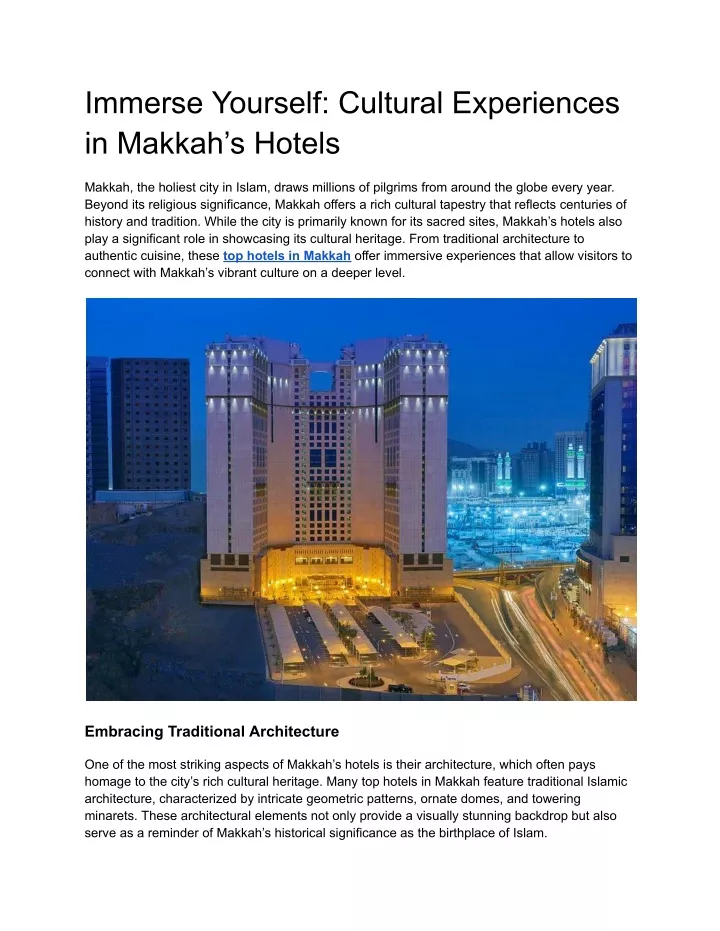 immerse yourself cultural experiences in makkah