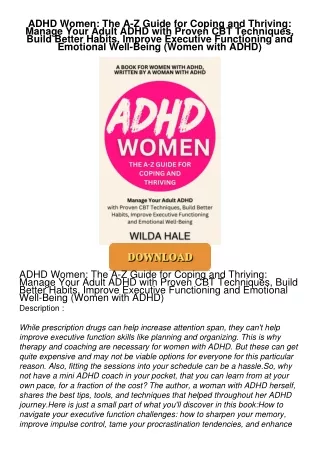 PDF_⚡ ADHD Women: The A-Z Guide for Coping and Thriving: Manage Your Adult ADHD with