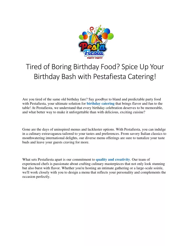 tired of boring birthday food spice up your
