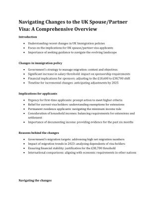 Navigating Changes to the UK SpousePartner Visa A Comprehens