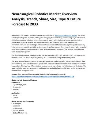 neurosurgical robotics market overview analysis