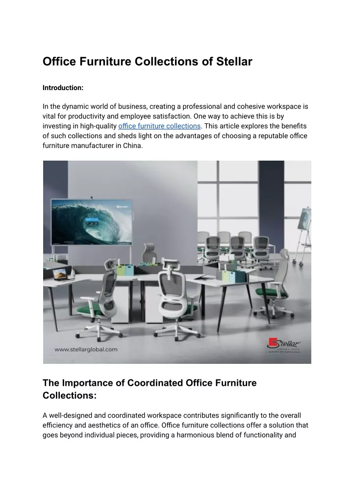 office furniture collections of stellar