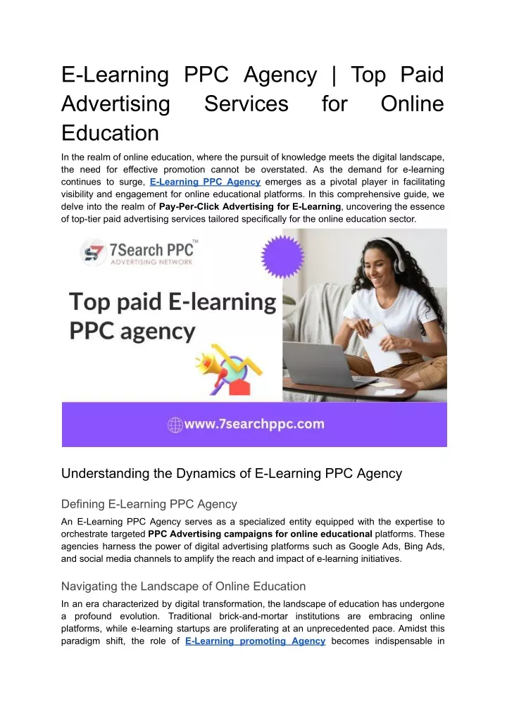 e learning ppc agency top paid advertising