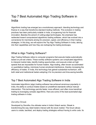 top 7 best automated algo trading software