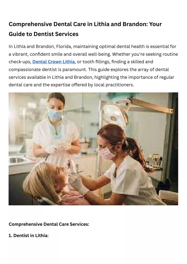 comprehensive dental care in lithia and brandon