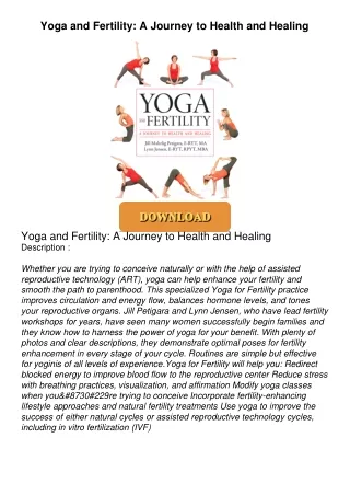 [PDF⚡READ❤ONLINE]  Yoga and Fertility: A Journey to Health and Healing