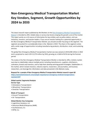 non emergency medical transportation market