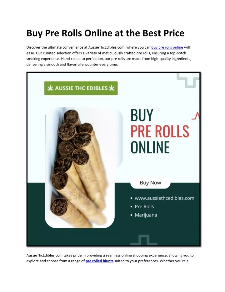 buy pre rolls online at the best price