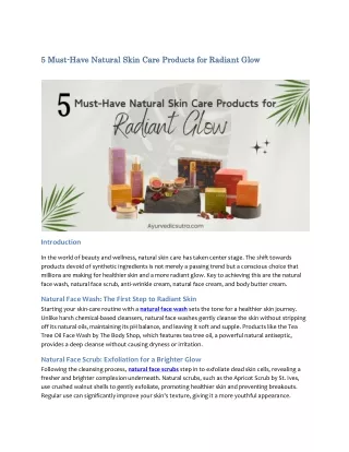 5 Must-Have Natural Skin Care Products for Radiant Glow