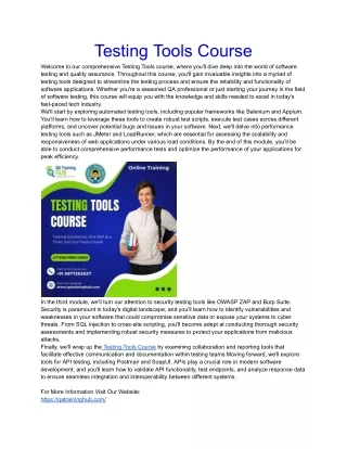 testing tools course