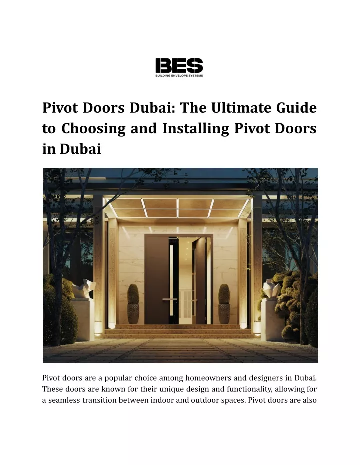 pivot doors dubai the ultimate guide to choosing