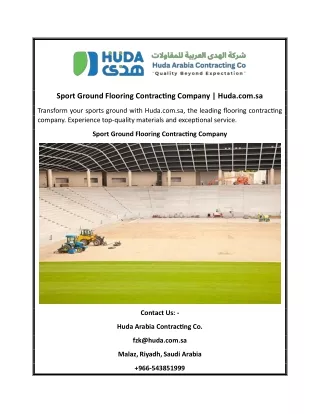 Sport Ground Flooring Contracting Company | Huda.com.sa