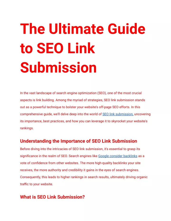 the ultimate guide to seo link submission