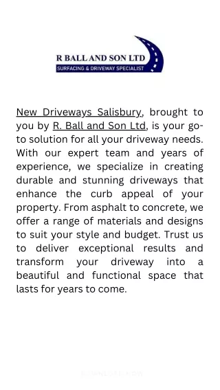 Driveway Installation Services In Salisbury