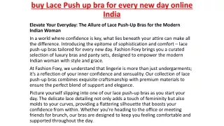 buy Lace Push up bra for every new day online India