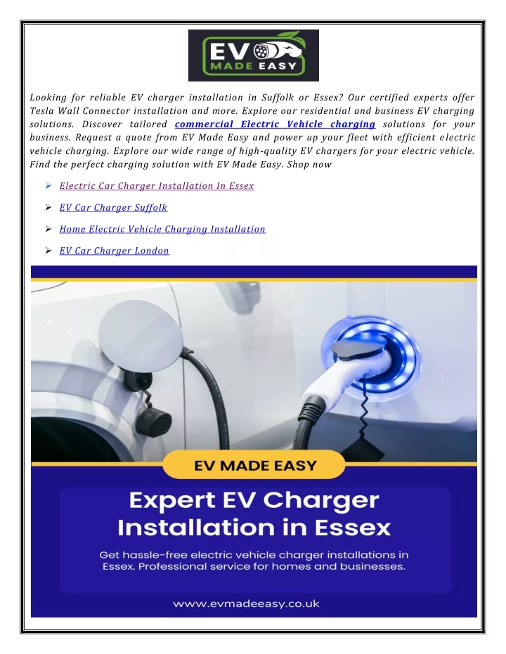 looking for reliable ev charger installation