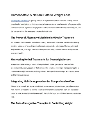 homeopathy a natural path to weight loss