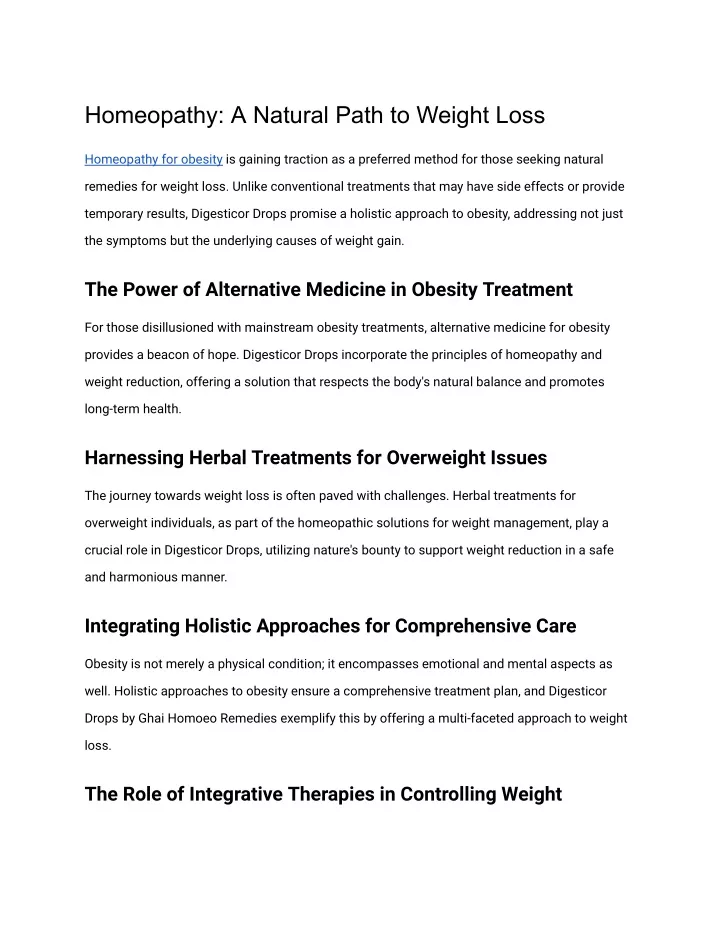 homeopathy a natural path to weight loss