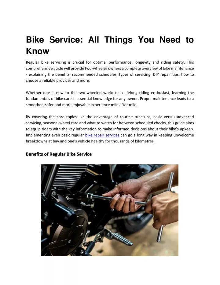 bike service all things you need to know