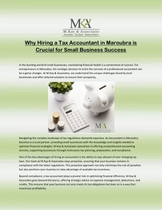 Why Hiring a Tax Accountant in Maroubra is Crucial for Small Business Success