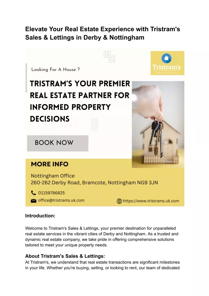 elevate your real estate experience with tristram