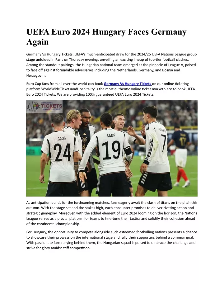 uefa euro 2024 hungary faces germany again