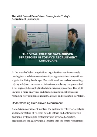 the vital role of data driven strategies in today