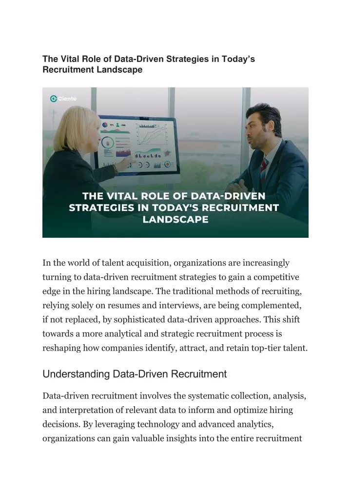 the vital role of data driven strategies in today