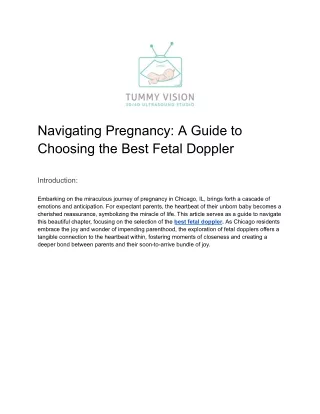 Navigating Pregnancy_ A Guide to Choosing the Best Fetal Doppler