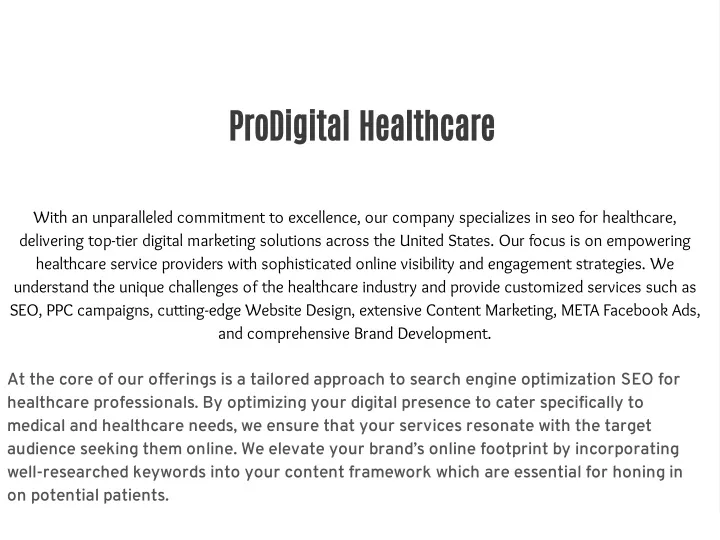prodigital healthcare