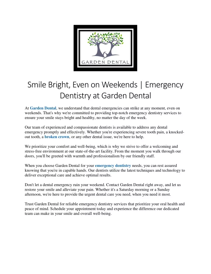 smile bright even on weekends emergency dentistry
